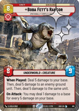 Boba Fett's Rancor - Emotionally Complex Creature (Hyperspace Foil) (681) [Ashes of the Empire] Foil Star Wars: Unlimited Single Disney