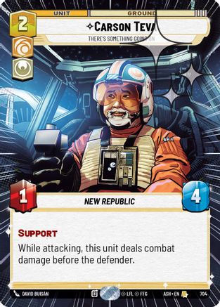 Carson Teva - There's Something Going On (Hyperspace Foil) (704) [Ashes of the Empire] Foil Star Wars: Unlimited Single Disney