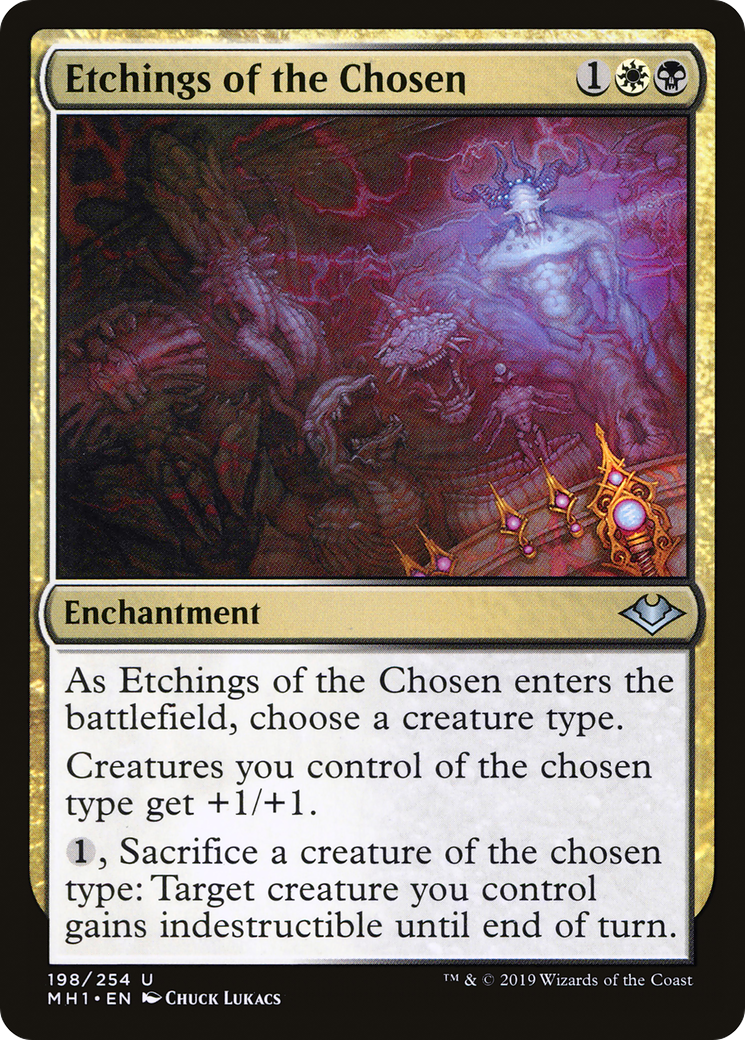 Etchings of the Chosen (MH1-198) [Modern Horizons] Foil MTG Single Wizards of the Coast