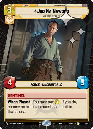 Jod Na Nawood - Keeping Secrets (Hyperspace Foil) (721) [Ashes of the Empire] Foil Star Wars: Unlimited Single Disney