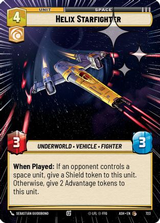 Helix Starfighter (Hyperspace Foil) (723) [Ashes of the Empire] Foil Star Wars: Unlimited Single Disney