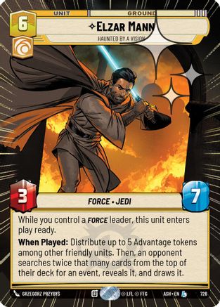 Elzar Mann - Haunted by a Vision (Hyperspace Foil) (726) [Ashes of the Empire] Foil Star Wars: Unlimited Single Disney