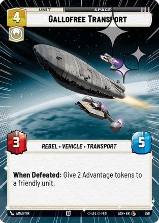 Gallofree Transport (Hyperspace Foil) (756) [Ashes of the Empire] Foil Star Wars: Unlimited Single Disney