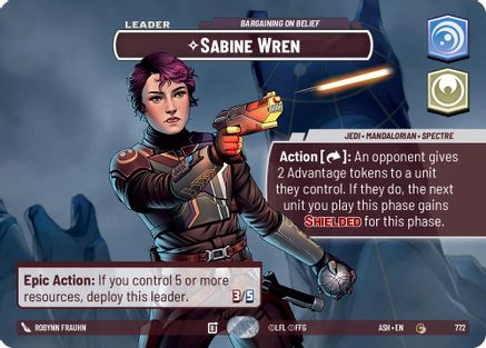 Sabine Wren - Bargaining on Belief (Showcase) (772) [Ashes of the Empire] Foil Star Wars: Unlimited Single Disney