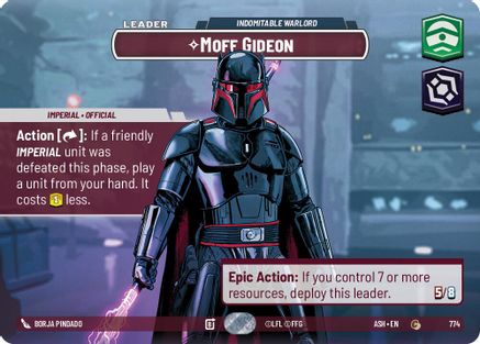 Moff Gideon - Indomitable Warlord (Showcase) (774) [Ashes of the Empire] Foil Star Wars: Unlimited Single Disney