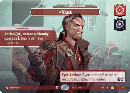 Vane - Quarrelsome Pirate (Showcase) (778) [Ashes of the Empire] Foil Star Wars: Unlimited Single Disney