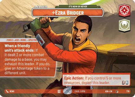 Ezra Bridger - It's Now or Never (Showcase) (779) [Ashes of the Empire] Foil Star Wars: Unlimited Single Disney