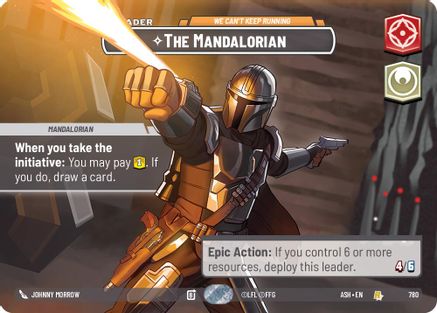 The Mandalorian - We Can't Keep Running (Showcase) (780) [Ashes of the Empire] Foil Star Wars: Unlimited Single Disney