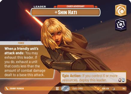 Shin Hati - Eager Adversary (Showcase) (782) [Ashes of the Empire] Foil Star Wars: Unlimited Single Disney