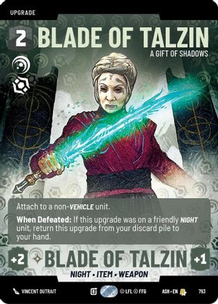 Blade of Talzin - A Gift of Shadows (Prestige) (793) [Ashes of the Empire] Star Wars: Unlimited Single Disney