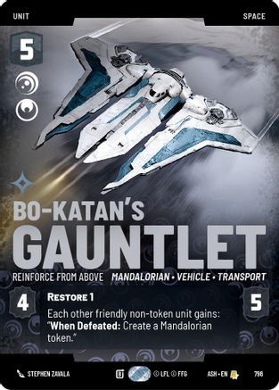 Bo-Katan's Gauntlet - Reinforce from Above (Prestige) (796) [Ashes of the Empire] Star Wars: Unlimited Single Disney