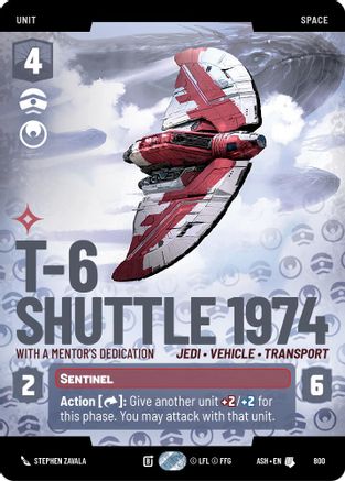 T-6 Shuttle 1974 - With a Mentor's Dedication (Prestige) (800) [Ashes of the Empire] Star Wars: Unlimited Single Disney
