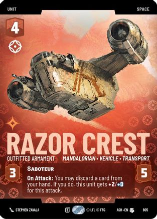 Razor Crest - Outfitted Armament (Prestige) (805) [Ashes of the Empire] Star Wars: Unlimited Single Disney