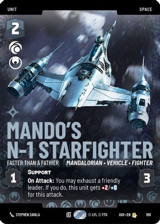 Mando's N-1 Starfighter - Faster than a Fathier (Prestige) (810) [Ashes of the Empire] Star Wars: Unlimited Single Disney