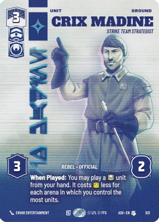Crix Madine - Strike Team Strategist (Prestige) (821) [Ashes of the Empire] Star Wars: Unlimited Single Disney