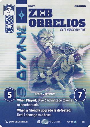 Zeb Orrelios - Fists Work Every Time (Prestige) (824) [Ashes of the Empire] Star Wars: Unlimited Single Disney