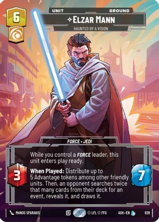Elzar Mann - Haunted by a Vision (Prestige) (829) [Ashes of the Empire] Star Wars: Unlimited Single Disney