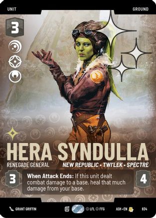 Hera Syndulla - Renegade General (Prestige Foil) (834) [Ashes of the Empire] Foil Star Wars: Unlimited Single Disney