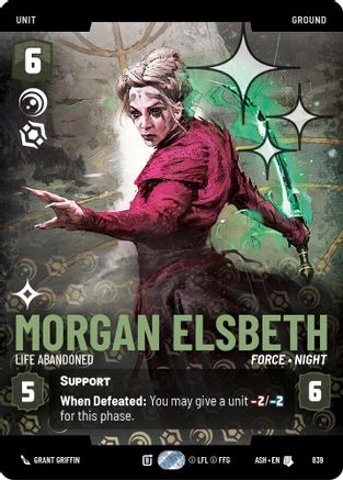 Morgan Elsbeth - Life Abandoned (Prestige Foil) (839) [Ashes of the Empire] Foil Star Wars: Unlimited Single Disney