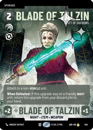 Blade of Talzin - A Gift of Shadows (Prestige Foil) (840) [Ashes of the Empire] Foil Star Wars: Unlimited Single Disney