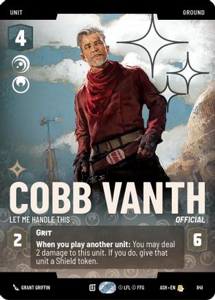 Cobb Vanth - Let Me Handle This (Prestige Foil) (841) [Ashes of the Empire] Foil Star Wars: Unlimited Single Disney