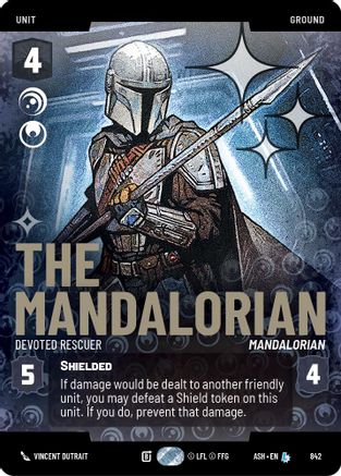 The Mandalorian - Devoted Rescuer (Prestige Foil) (842) [Ashes of the Empire] Foil Star Wars: Unlimited Single Disney
