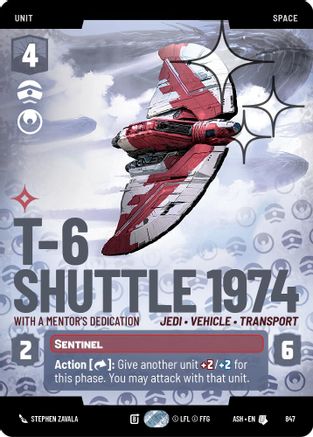 T-6 Shuttle 1974 - With a Mentor's Dedication (Prestige Foil) (847) [Ashes of the Empire] Foil Star Wars: Unlimited Single Disney