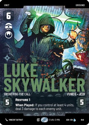 Luke Skywalker - Answering the Call (Prestige Foil) (848) [Ashes of the Empire] Foil Star Wars: Unlimited Single Disney