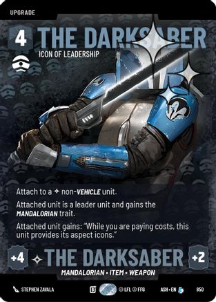The Darksaber - Icon of Leadership (Prestige Foil) (850) [Ashes of the Empire] Foil Star Wars: Unlimited Single Disney