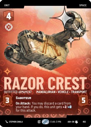Razor Crest - Outfitted Armament (Prestige Foil) (852) [Ashes of the Empire] Foil Star Wars: Unlimited Single Disney