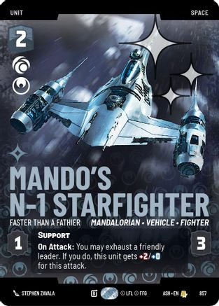Mando's N-1 Starfighter - Faster than a Fathier (Prestige Foil) (857) [Ashes of the Empire] Foil Star Wars: Unlimited Single Disney