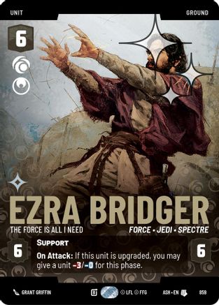 Ezra Bridger - The Force is All I Need (Prestige Foil) (859) [Ashes of the Empire] Foil Star Wars: Unlimited Single Disney