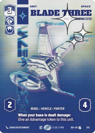 Blade Three - Bane of the Devastator (Prestige Foil) (872) [Ashes of the Empire] Foil Star Wars: Unlimited Single Disney