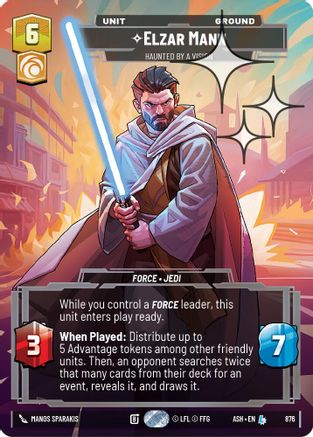 Elzar Mann - Haunted by a Vision (Prestige Foil) (876) [Ashes of the Empire] Foil Star Wars: Unlimited Single Disney