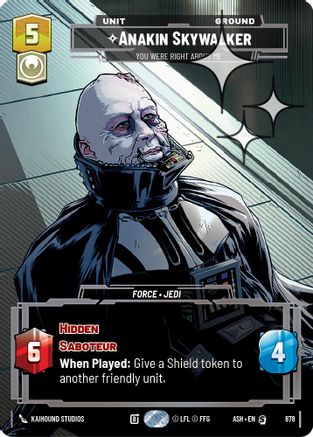 Anakin Skywalker - You Were Right About Me (Prestige Foil) (878) [Ashes of the Empire] Foil Star Wars: Unlimited Single Disney