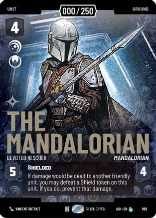 The Mandalorian - Devoted Rescuer (Serialized) (889) [Ashes of the Empire] Foil Star Wars: Unlimited Single Disney