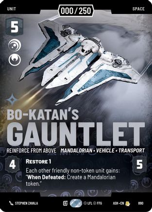 Bo-Katan's Gauntlet - Reinforce from Above (Serialized) (890) [Ashes of the Empire] Foil Star Wars: Unlimited Single Disney