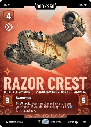 Razor Crest - Outfitted Armament (Serialized) (899) [Ashes of the Empire] Foil Star Wars: Unlimited Single Disney
