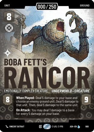 Boba Fett's Rancor - Emotionally Complex Creature (Serialized) (900) [Ashes of the Empire] Foil Star Wars: Unlimited Single Disney