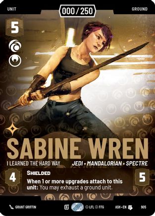 Sabine Wren - I Learned the Hard Way (Serialized) (905) [Ashes of the Empire] Foil Star Wars: Unlimited Single Disney