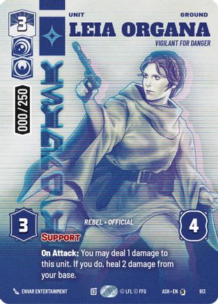 Leia Organa - Vigilant for Danger (Serialized) (913) [Ashes of the Empire] Foil Star Wars: Unlimited Single Disney