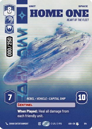Home One - Heart of the Fleet (Serialized) (914) [Ashes of the Empire] Foil Star Wars: Unlimited Single Disney