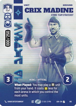 Crix Madine - Strike Team Strategist (Serialized) (915) [Ashes of the Empire] Foil Star Wars: Unlimited Single Disney