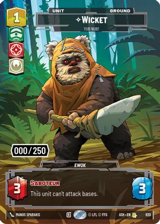 Wicket - Yub Nub! (Serialized) (920) [Ashes of the Empire] Foil Star Wars: Unlimited Single Disney