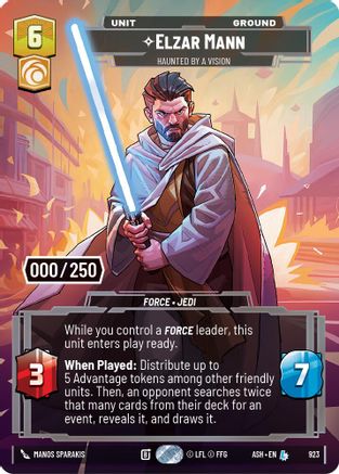 Elzar Mann - Haunted by a Vision (Serialized) (923) [Ashes of the Empire] Foil Star Wars: Unlimited Single Disney