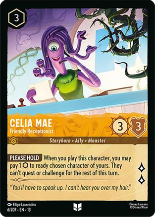 Celia Mae - Friendly Receptionist (6/204) [Attack of the Vine] Cold Foil Lorcana Single Disney