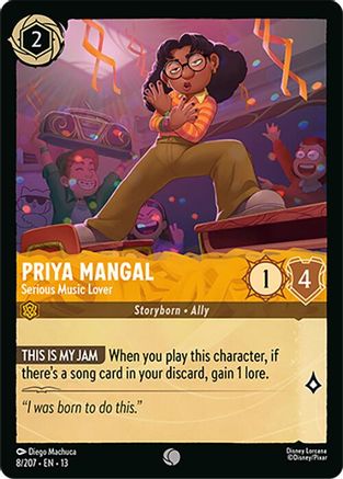 Priya Mangal - Serious Music Lover (8/204) [Attack of the Vine] Lorcana Single Disney