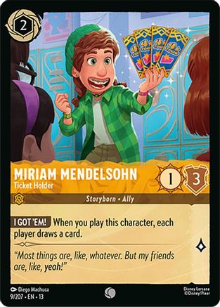Miriam Mendelsohn - Ticket Holder (9/204) [Attack of the Vine] Cold Foil Lorcana Single Disney