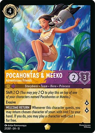 Pocahontas & Meeko - Adventurous Friends (27/204) [Attack of the Vine] Lorcana Single Disney