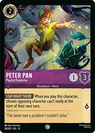 Peter Pan - Playful Prankster (58/204) [Attack of the Vine] Cold Foil Lorcana Single Disney